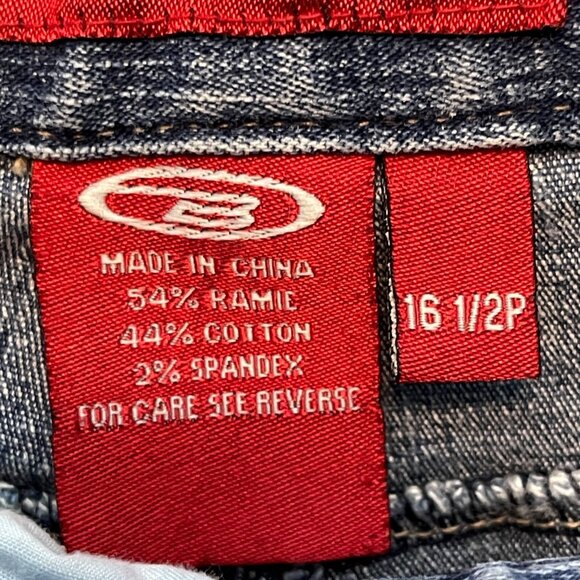 Vtg Let Me B Y2K Women Hip Hop Mid Rise Stretch Flared Blue Denim Jean 16P - Picture 11 of 12